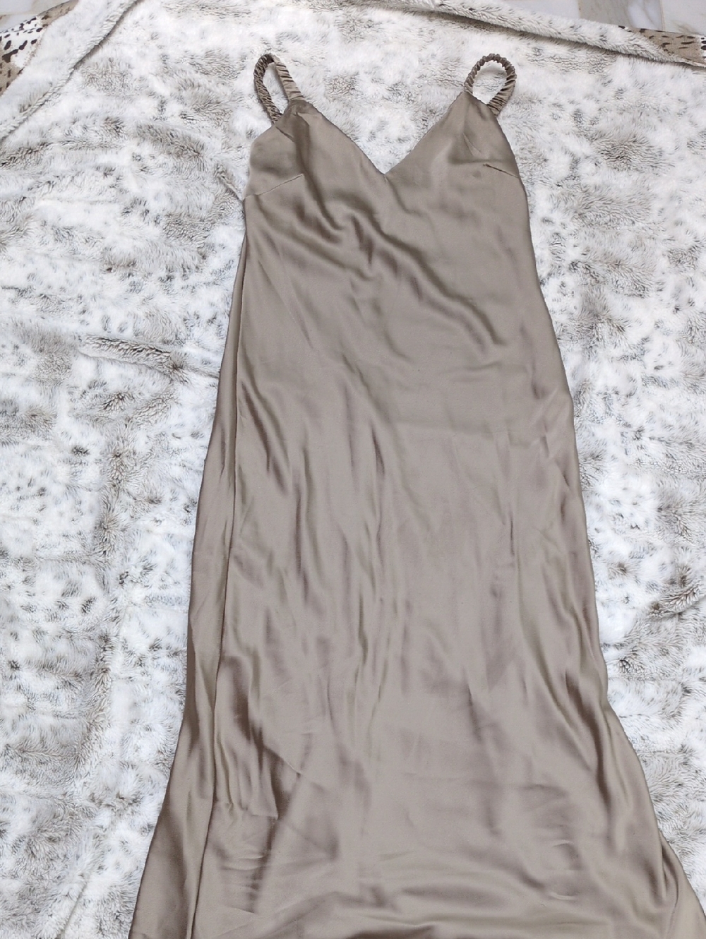 a new day Taupe Slip Dress with Braided Straps